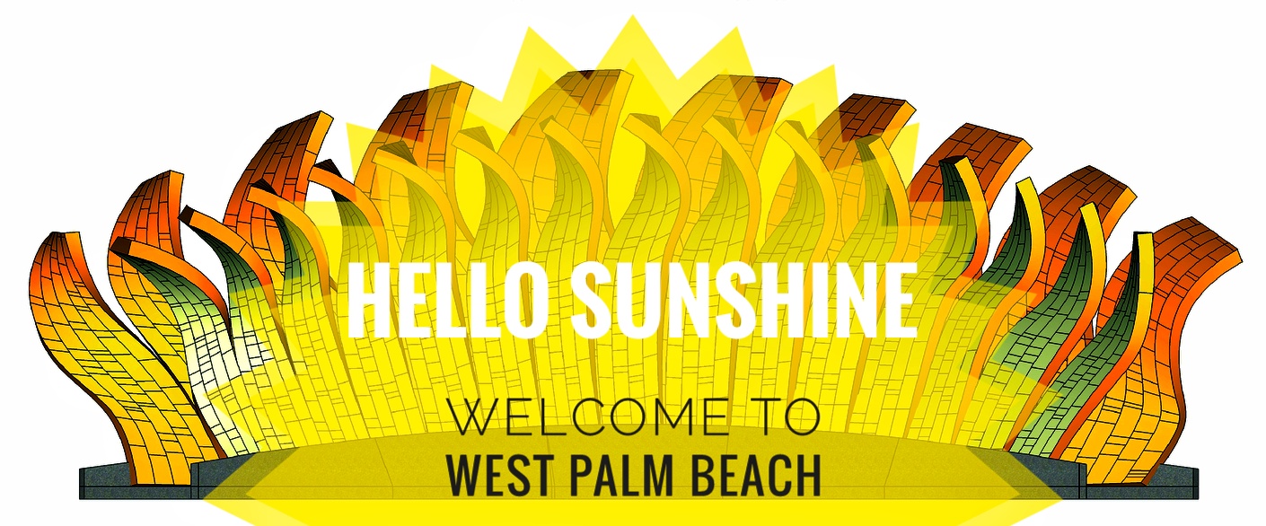 Hello Sunshine sculptures say “Hello” to visitors of West Palm Beach
