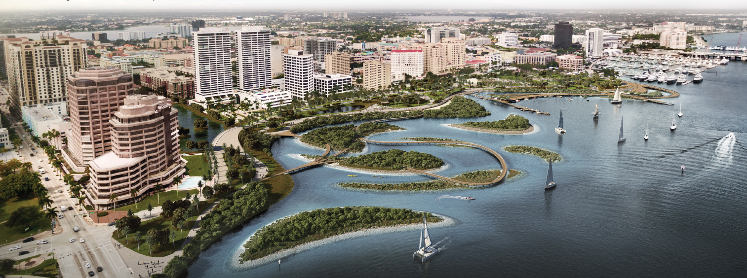 A future view of a thriving West Palm Beach waterfront