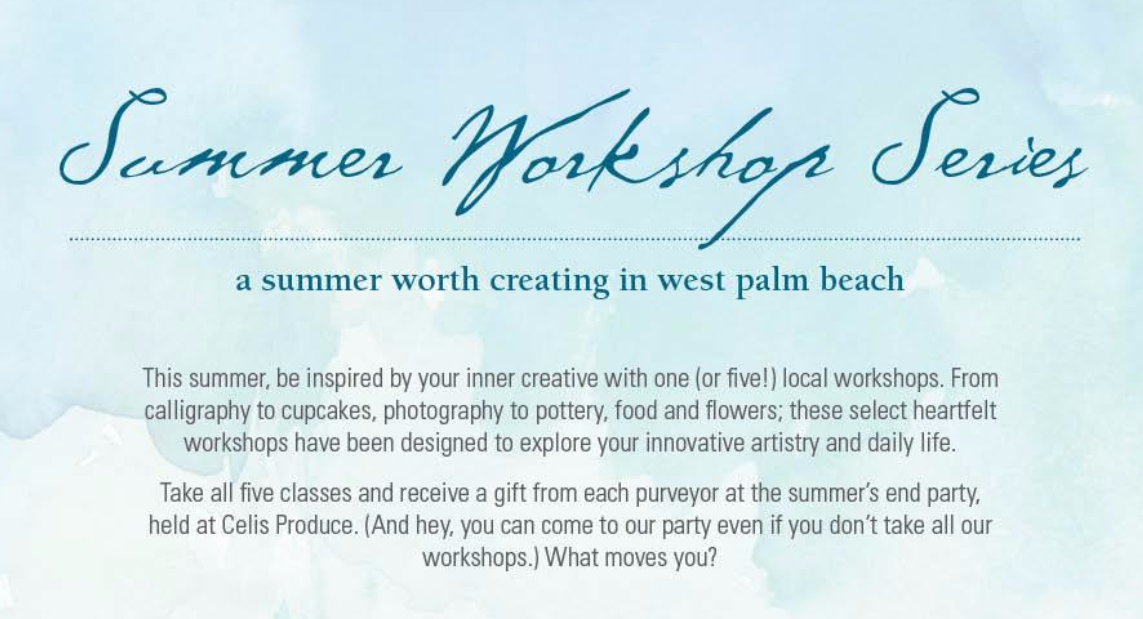 Be Inspired at upcoming Artsy Summer Workshops